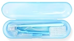 CHAOMI Orthodontic Care Travel Kit | V-Shape Toothbrush with Soft Bristles, Interdental Brushes, Orthodontic Wax, and Breathable Case | Portable Dental Kit for Braces and Aligners（BLUE）