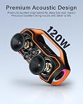 Haut-parleur Bluetooth sans fil portable, 120W Son de pointe, Boost basse w/2 * Woofer/2 * Tweeter IP65 Haut-parleur extérieur étanche supportant DSP/TWS/AUX/TF/BT5.4, Convient aux fêtes, Plages, Camping