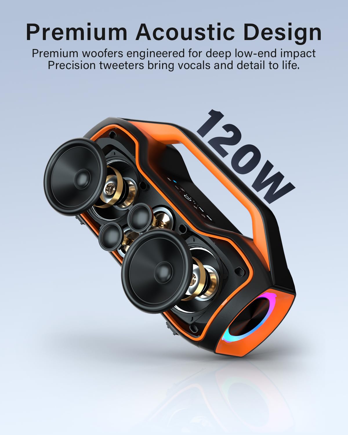 Cassa Bluetooth Portatile 200W MAX Altoparlante Wireless 2 Woofer 2 Tweeter IP65 Impermeabile DSP TWS USB TF AUX