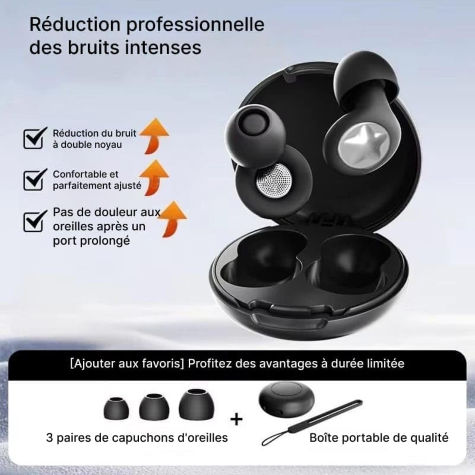 Budsnuji Bouchon Oreille, Bouchon D'oreille pour Dormir Réutilisables (1)