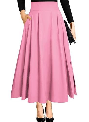 RANPHEE Women's Ankle Length High Waist A-line Flowy Long Maxi