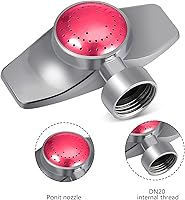 Vista 3 de Honoson Rociadores con patrón circular, rociador giratorio de metal, cuadrado, ajustable, patrón de 360 grados, para riego de patio, césped, jardín