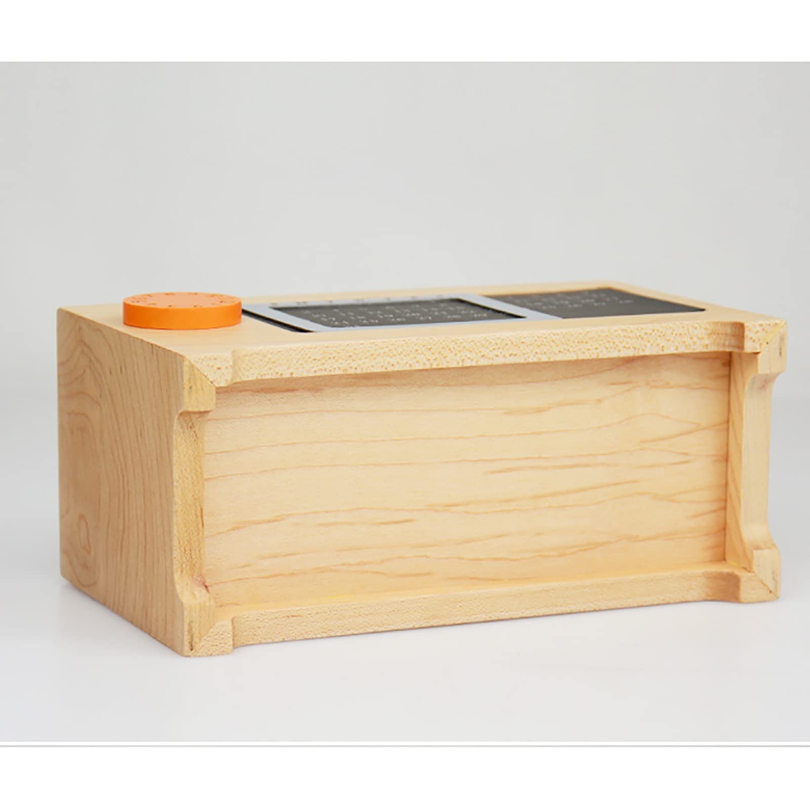Bleistifttopf aus Holz Ewiger Kalender Stifthalter aus Holz Organizer für Homeoffice(Natural)
