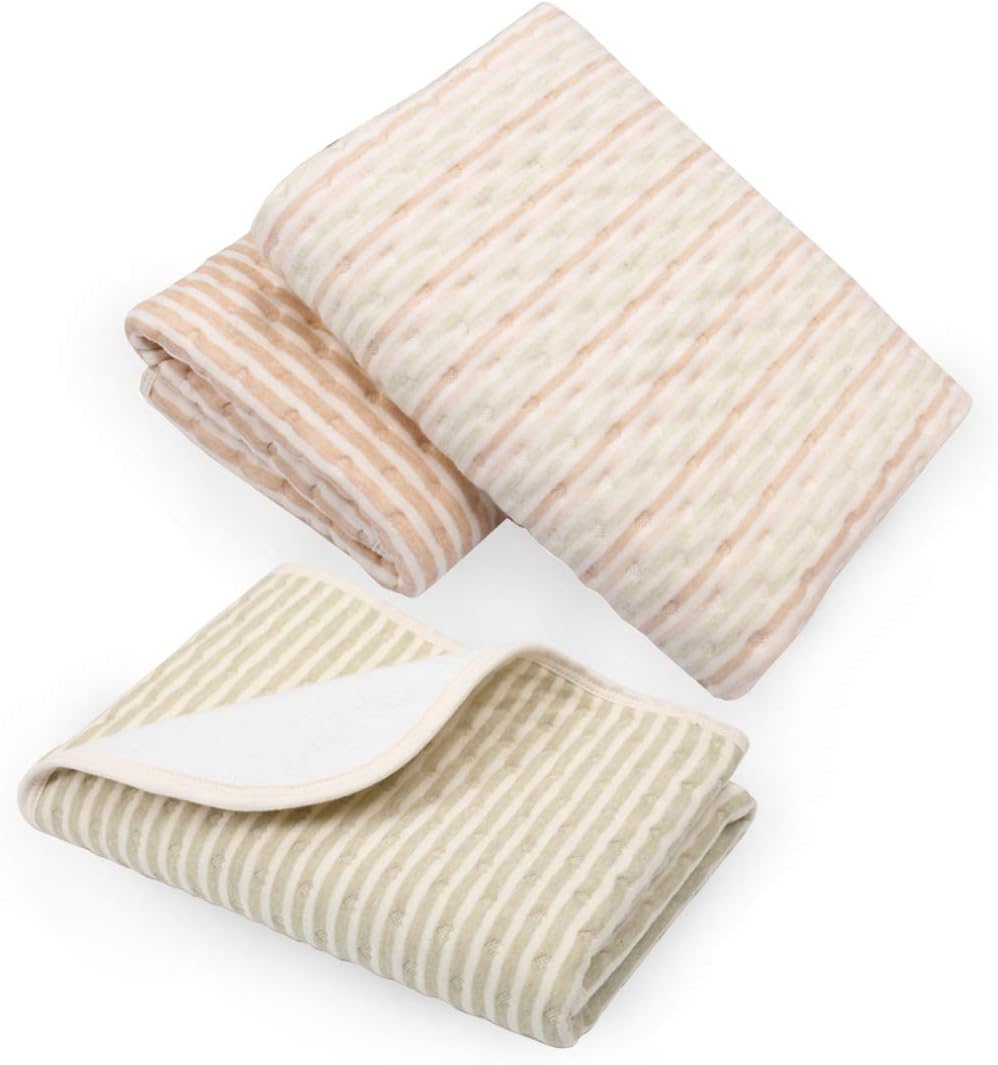 Diaper Changing Pad, 3 Pack Twoworld Ecological Cotton Breathable Multi-Function Waterproof Changing Pads Washable Resuable Diapers Liners Mat (Brown)