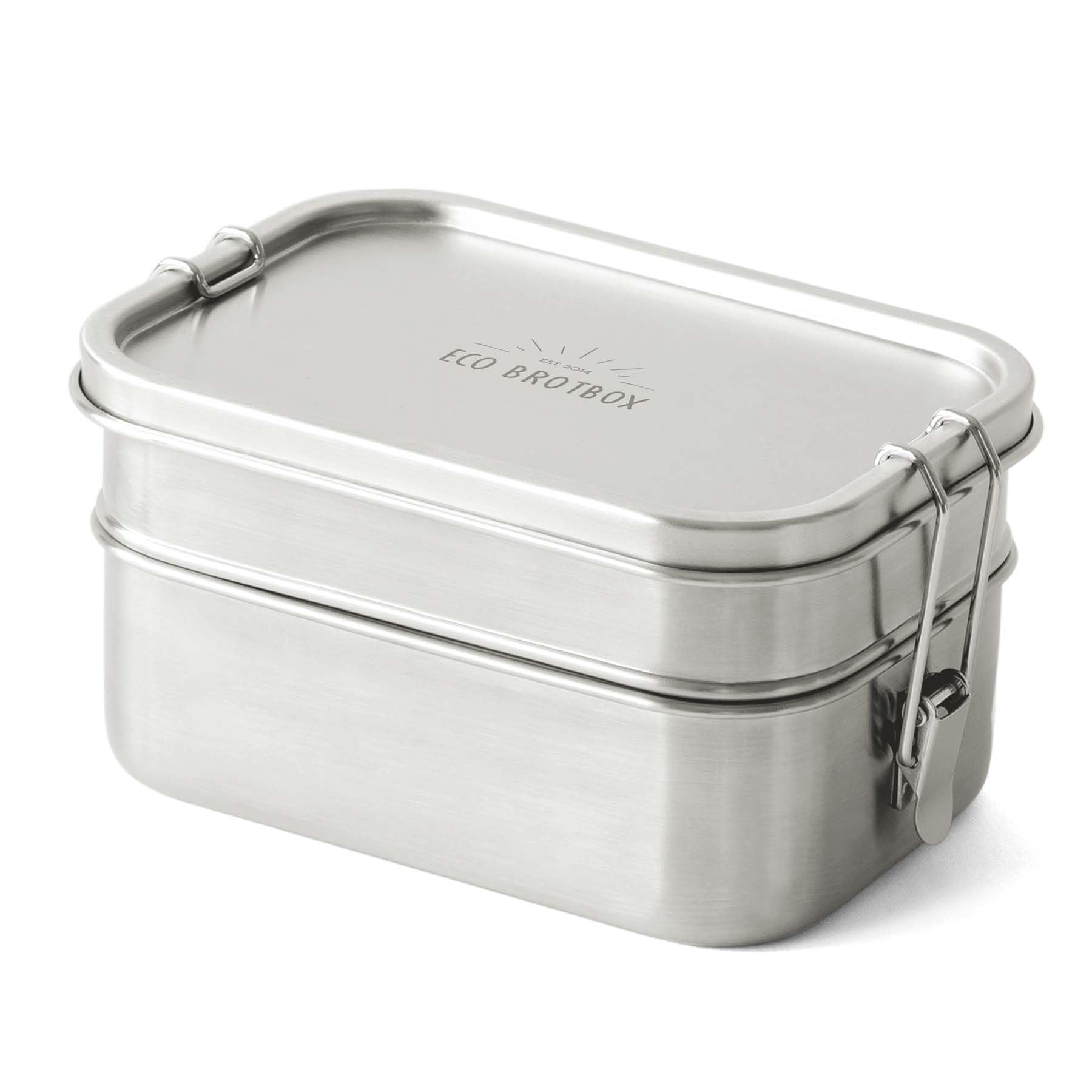 Yogi Double - Lunchbox aus Edelstahl 1000ml Double Edition - Hochwertige Brotdose mit Fächern - BPA frei - Auslaufsichere Vesperbox Spülmaschinenfest