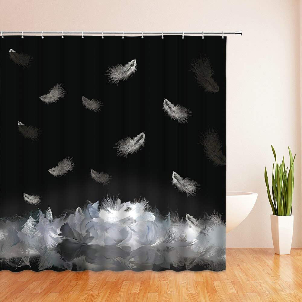 XCBN 3D printing Bathroom Shower Curtains Waterproof Fabric With 12 Hooks Bath Curtain Home Decor A5 180x180cm