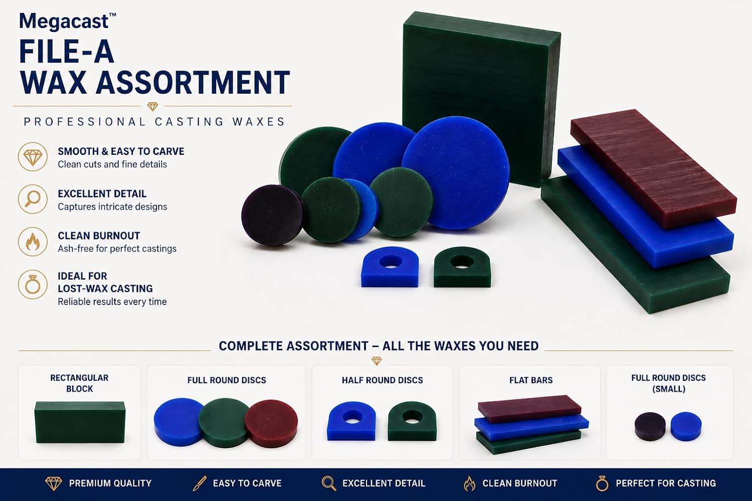 Megacast Casting Wax File A Wax Assortment Professional