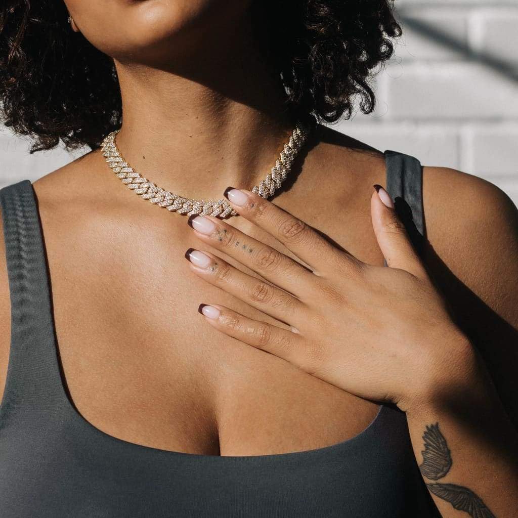 12mm Heavy Iced Out Cuban Link Chain 18K White Gold Plated Diamond Thick Choker Necklace for Men Women Hypoallergenic Bling Hip Hop Jewelry with Gift Box - Image 5