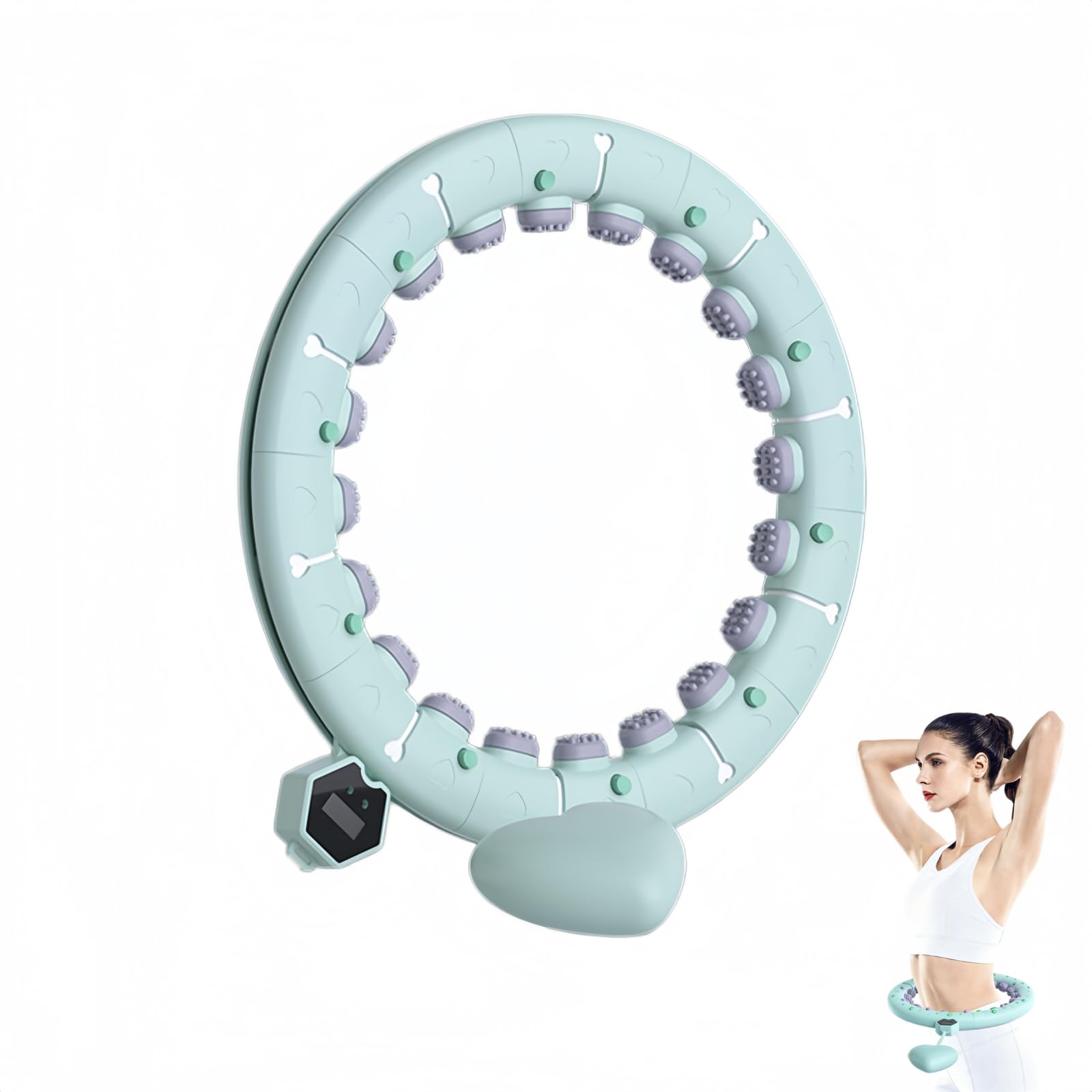 Cerceau intelligent avec compteur, cerceau de fitness lesté pour entraînement de base, cerceau d'exercice réglable pour entraînement à la maison, cadeau pour femme
