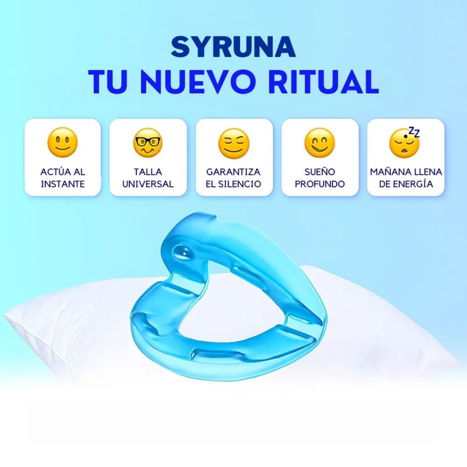 Syruna - Férula bucal médicaantirronquidos, discreta ycómoda，Dispositivo Anti-Ronquidos | Férula Bucal para Sueño Reparador y Respiración Cómoda，Mejorar la Calidad del sueño
