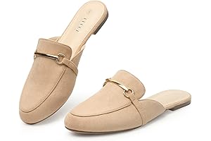 Mules for Women: Slip On Loafers with Buckle Accent