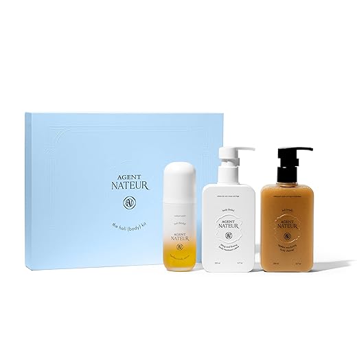 Agent Nateur - the holi (body) kit - holi (wash), body (balm), + holi (body serum) | Firm, Smooth, Nourish with 3 Essentials in Gift Box