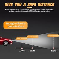 Vista 4 de Adhesivo de Rayas Reflectantes 3D Fuertes para Guardabarros, Capó y Parachoques de Auto, 6 Piezas de Calcomanías de Protección de Advertencia