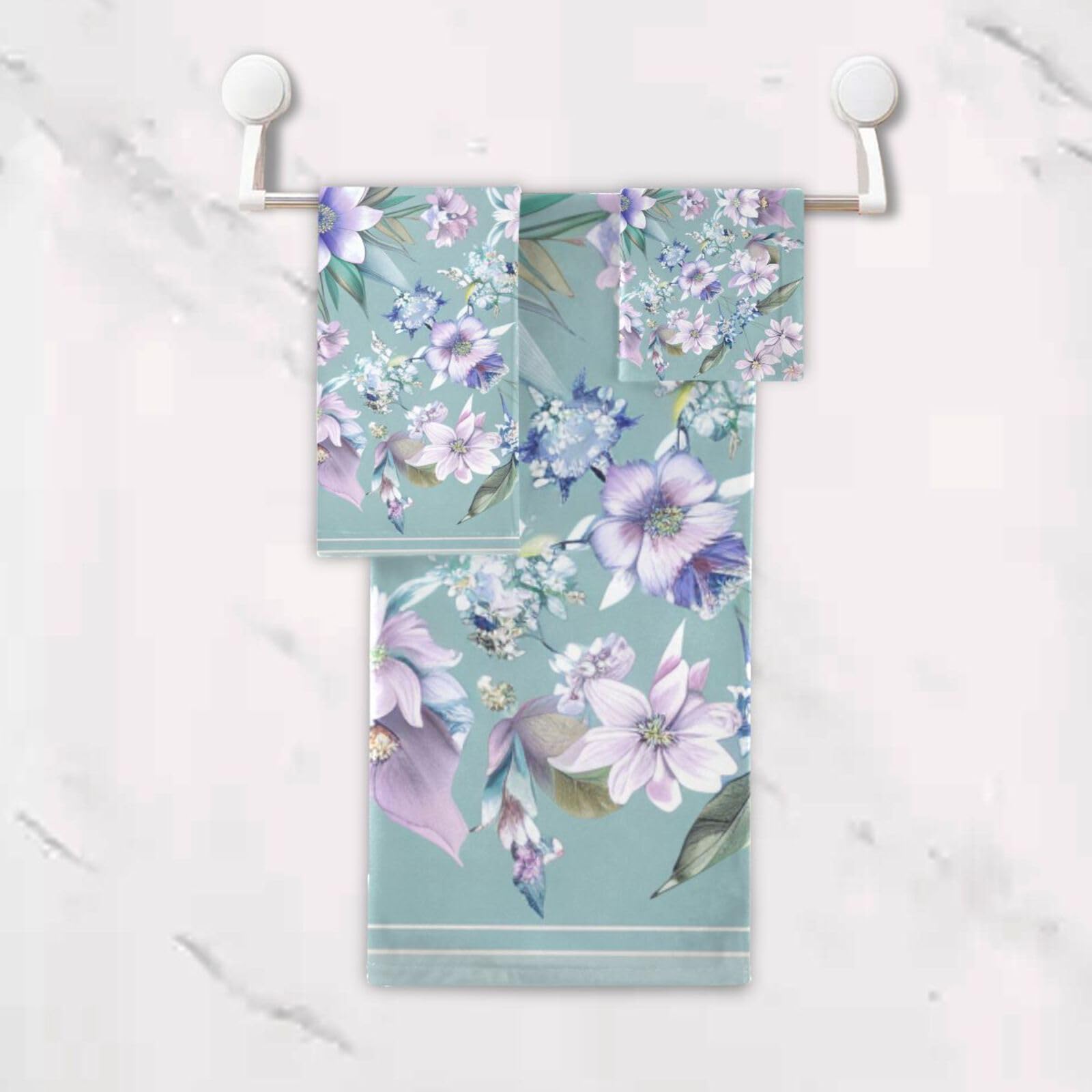 Foget Me Not Flower - Set di 3 asciugamani per il viso ad asciugatura rapida, 1 asciugamano da bagno, 1 asciugamano per le mani, 1 panno per yoga, bagno e cucina