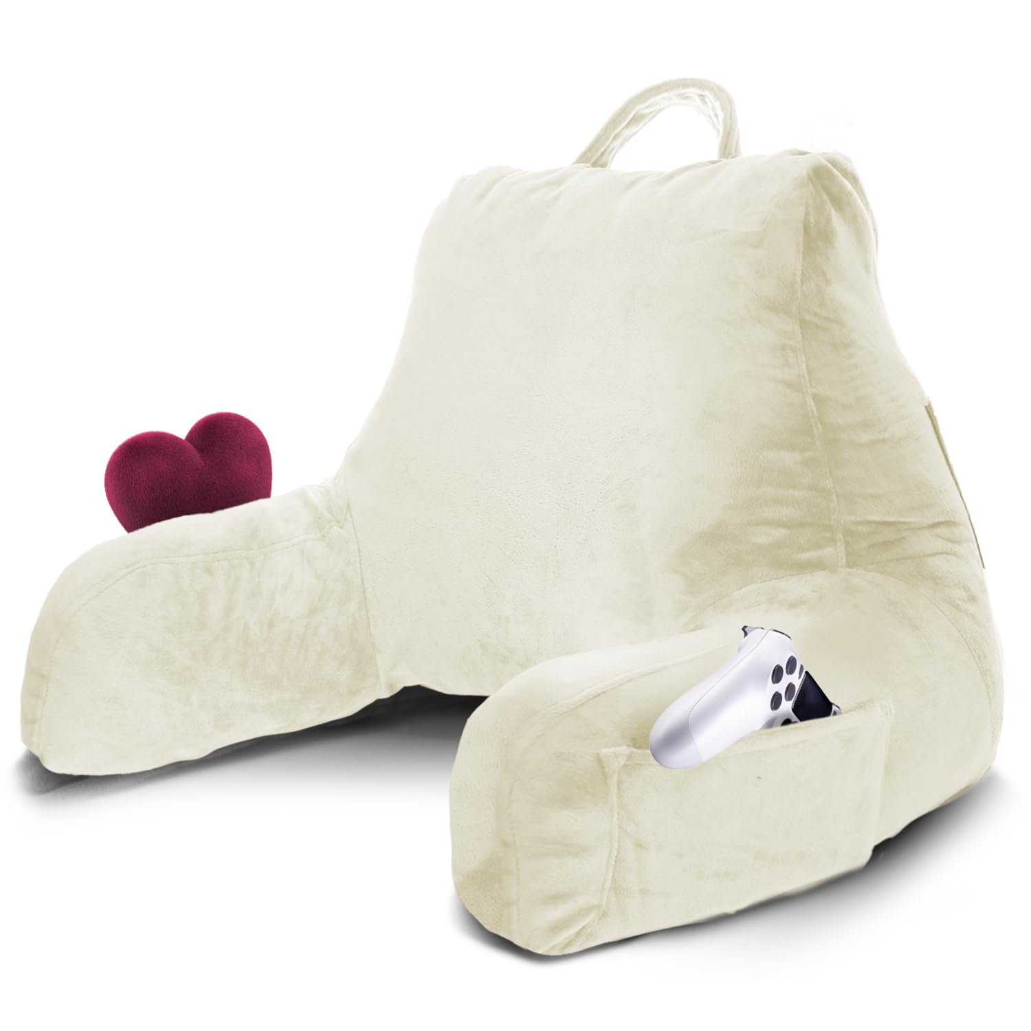 Nestl Reading Pillow for Bed, Back Pillow for Sitting Up in Bed, Off White