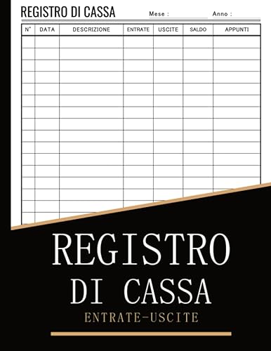 Registro di cassa: entrate uscite,A4-110 pagine,Libro Di Cassa Simplice