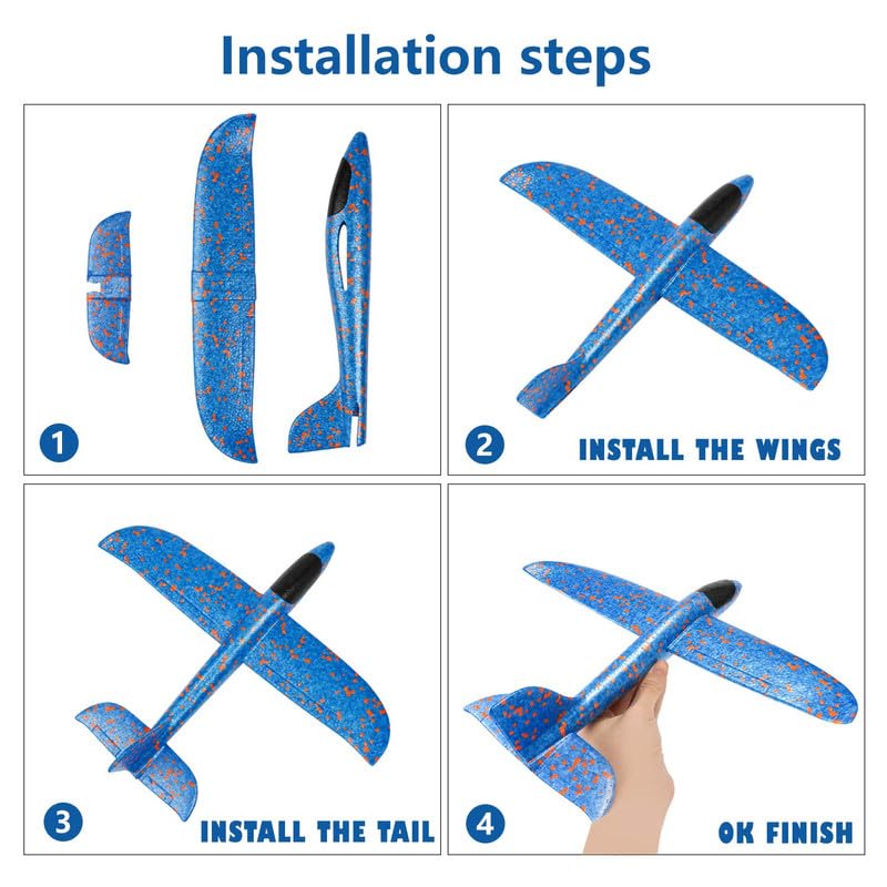 Image of GoBaby Hand Throw Flying Glider Foam Plane Toy for Kids | Multicolor Outdoor Airplane Toy with Easy Launch & Soaring Flight