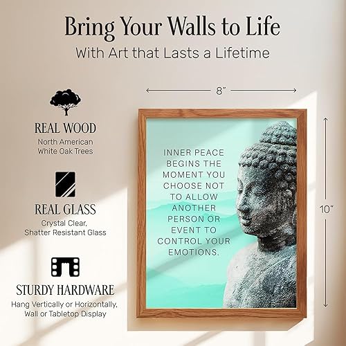 Vista 31 de Buddhism Buddha Statue Art Print - Inspirational Motivational Zen Quote Wall Decor for Bathroom, Home, Apartment, Spa, Yoga or Meditation Room