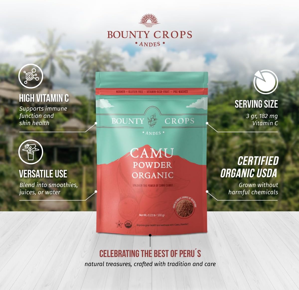 Organic Camu Camu Powder (3.5 oz, 100 gr), High Vitamin C, Non-GMO, Gluten-Free Superfood - Image 4