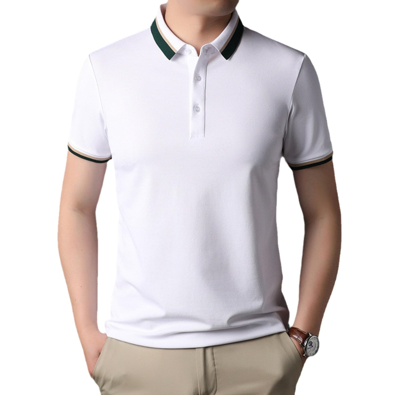 Moda Casual - Abbigliamento Casual Estivo da Uomo A Maniche Corte Polo Maschile Homme Top di Lusso, Comoda Polo A Maniche Corte per Il Lavoro di Golf Tennis