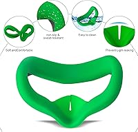 Vista 2 de TOMSIN Cubierta facial de silicona VR cubierta de agarre de cobertura completa cubierta frontal con cubierta de lente protector antitiro con correas