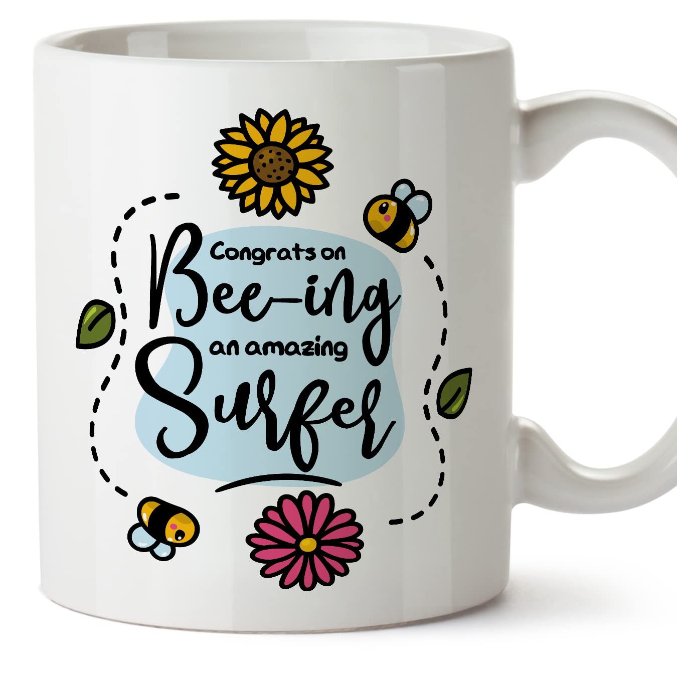 MUGFFINS Surfer Mug - in English - Thanks for Beeing Amazing - Funny Gift for Colleagues - Ceramic 11oz Mug โ image 1