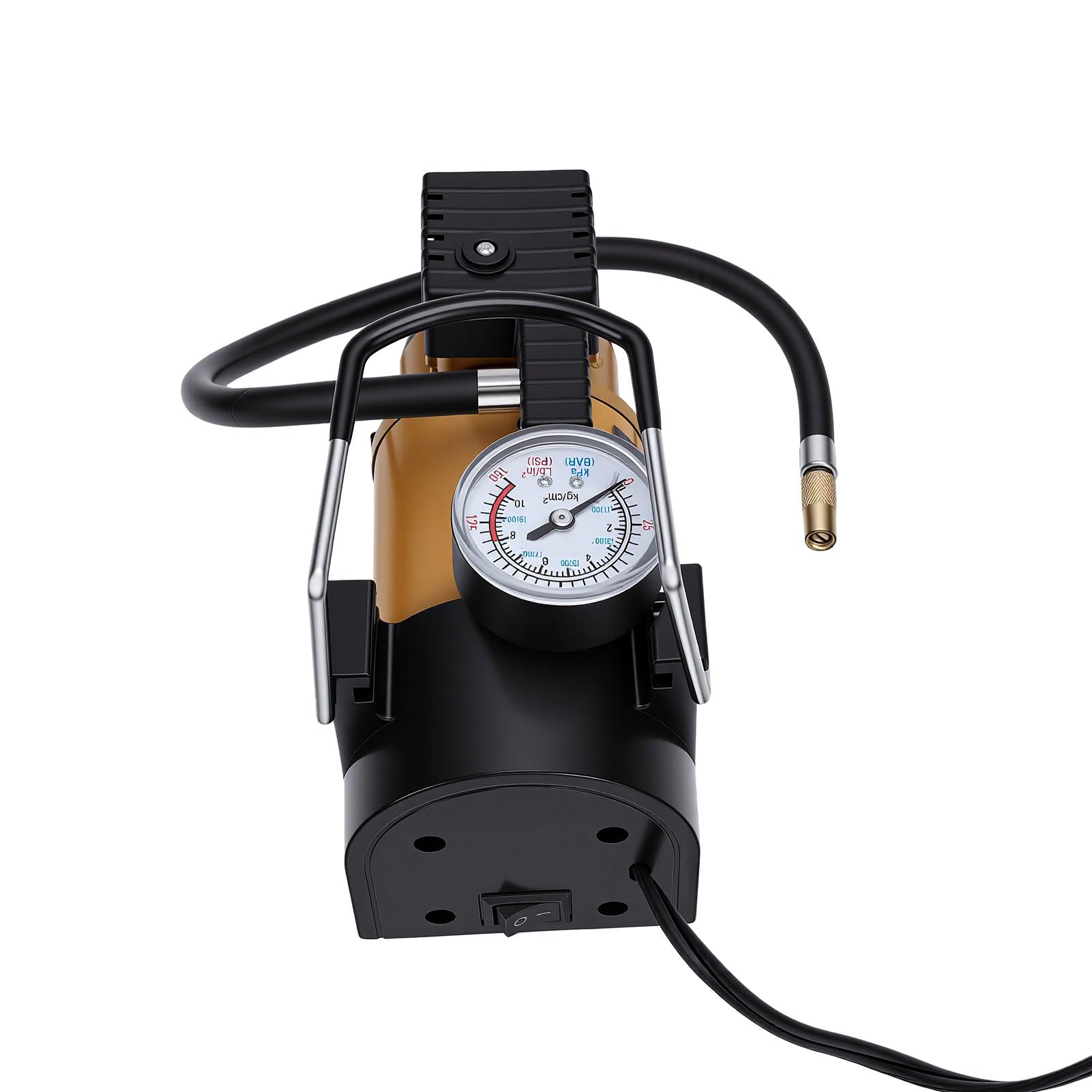 Compressore d'Aria Portatile, Gonfiatore per Pneumatici per Auto 12V 150 PSI con Manometro Analogico, Sostituzione per Pneumatici per Auto, Bici, Palloni Sportivi (Stile rotore)