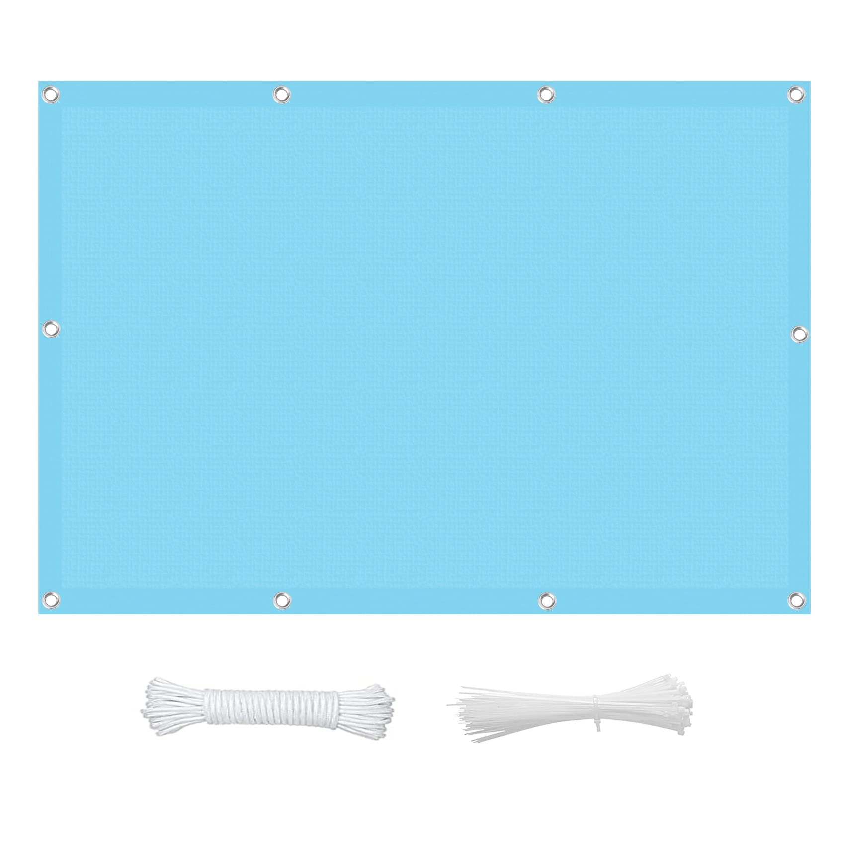 GLDYTVF Sun Shade Sail Canopy 2.8 x 3.4m 95% UV Block Breathable Awning for Patio Garden Backyard Sky Blue Includes Cable Ties