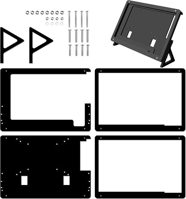 Longruner 7 Inch Monitor Touch Screen Case for Raspberry Pi 3 2 Model B and RPi 1 B + A BB Black PC Various Systems LSC7B-1