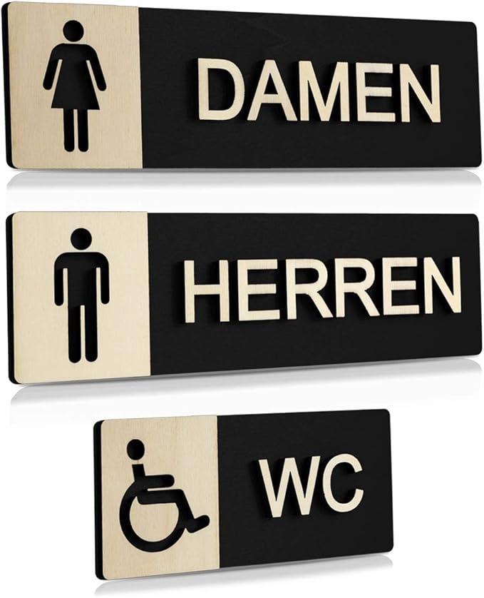 Manschin Laserdesign Plaque De Porte WC En Bois