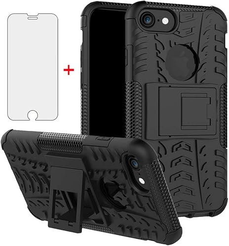 Miniatura 8 de Funda para iPhone 7plus 8plus 78 Plus 5.5 con protector de pantalla de vidrio templado y soporte, accesorios híbridos duros y resistentes para celda