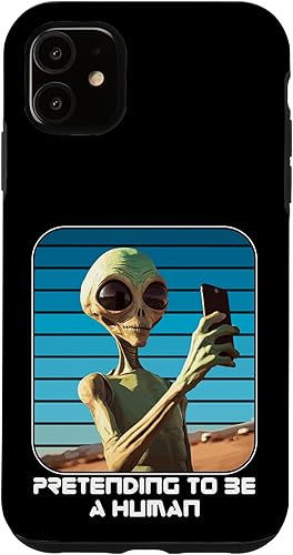 Miniatura 7 de iPhone 1212 Pro Alien Pretending To Be A Human Halloween Funda para mujeres, hombres, niños