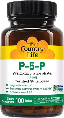 Miniatura 4 de Country Life - P-5-P (Piridoxal Fosfato) 50 mg - 100 Tabletas
