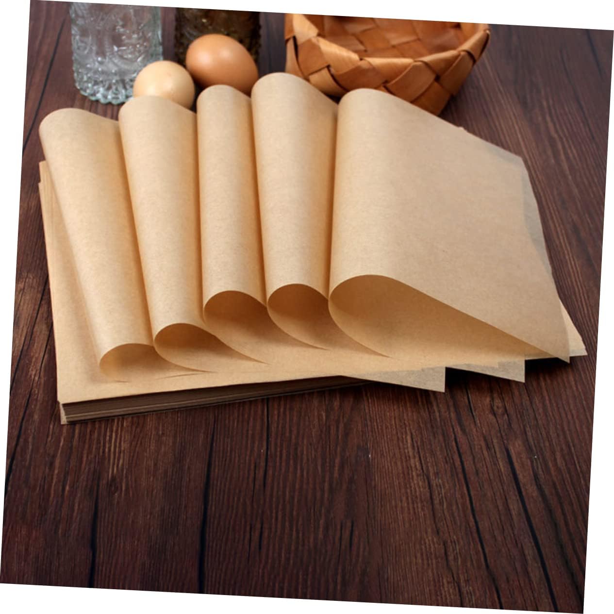 100sheets Nonstick Baking Paper Sheets Parchment Paper for Grilling Baking and Air Fryer Use Oil and Water Resistant for Cookies Pastries and More