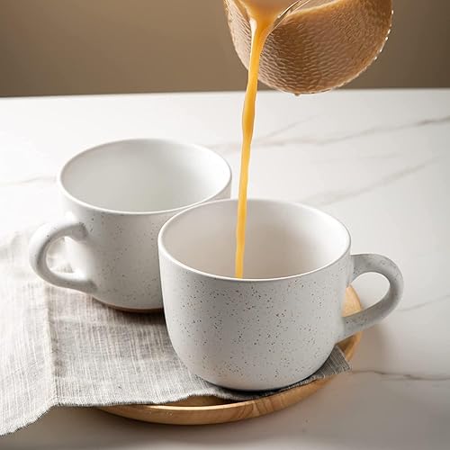 Miniatura 3 de AmorArc Tazas de sopa de cerámica con tapa, tazas de sopa grandes de 24 onzas con Hanlde para café, cereales, ensalada, fideos, té, tazones de sopa,