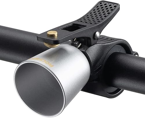 ROCKBROS Campana de bicicleta clásica para bicicleta de montaña para adultos con sonido fuerte y ajuste para manillar de bicicleta de 0.87-1.25
