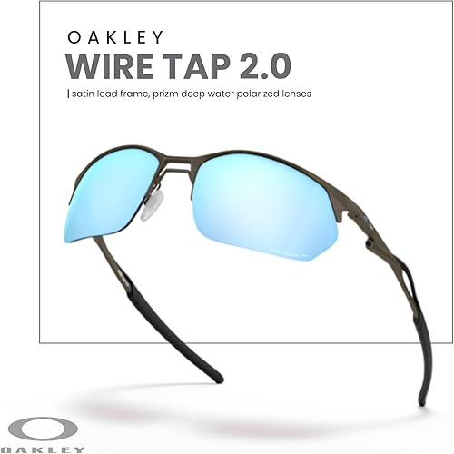 Miniatura 6 de Oakley Wire Tap 2.0 OO4145 - Lentes de sol rectangulares para hombre + correa de accesorio + kit de diseño iWear