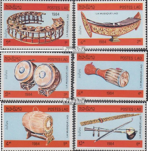 Prophila Collection Laos Michel.-No..: 718-723 (Completa Edizione) 1984 Musical Instruments (Francobolli per i Collezionisti) Musica / Danza