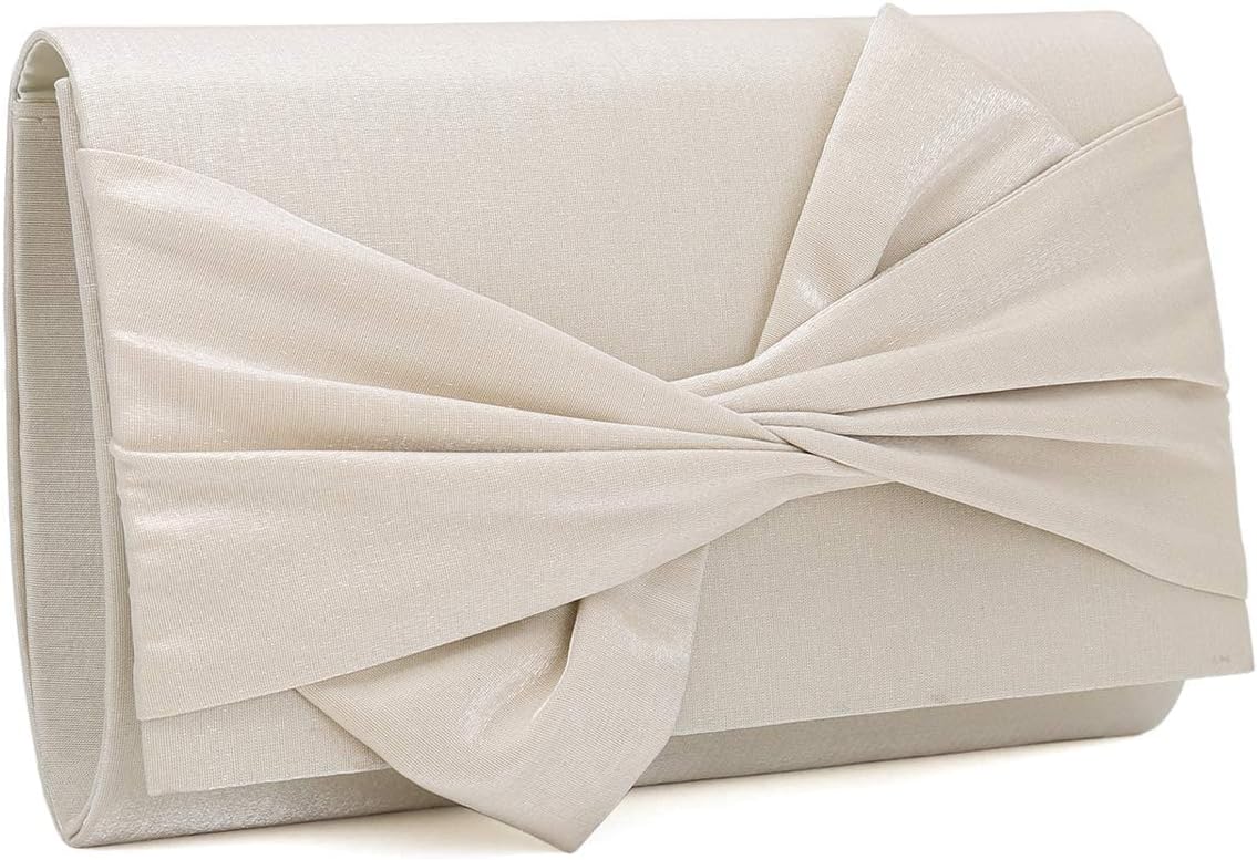 IXEBELLA Satin Evening Bag Bow Flap Clutch Purse for Women Formal Party/Prom/Wedding…