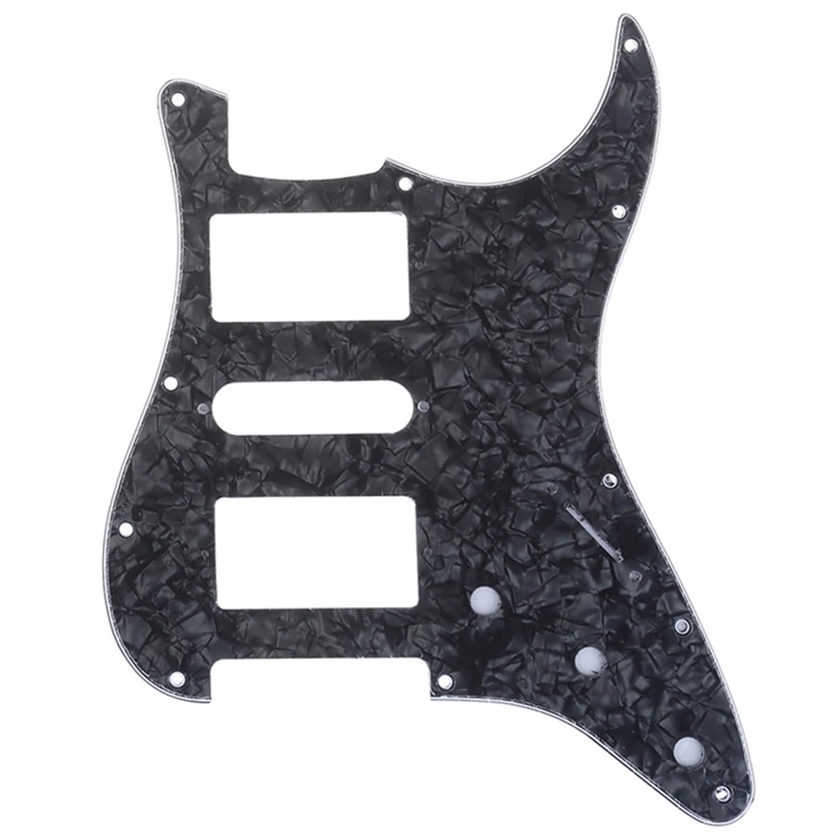 Pickguard Per Chitarra Telecaster Humbucker - 8 Fori, 3 Strati Nero/Bianco/Nero, Con Viti