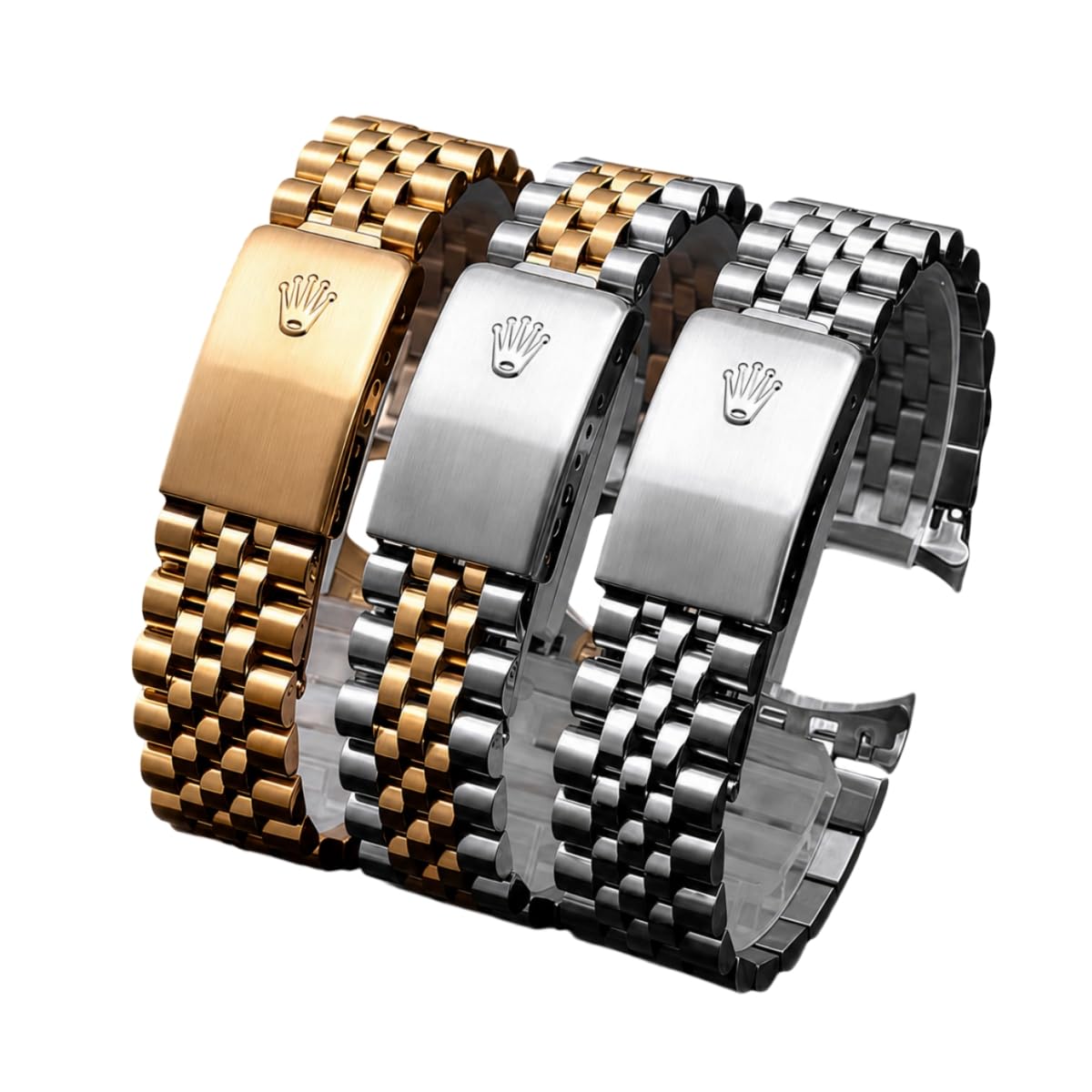 Edelstahl Uhrenarmband Metallarmband 13mm 17mm 20mm Ersatzband Rundanstoß Jubilee-Stil Massive Glieder for Rolex Datejust 16233