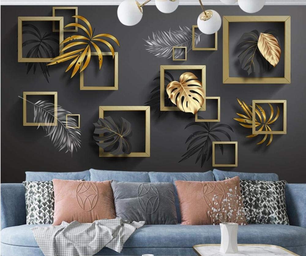 XLMING Fond D'Écran Mural Simple, Riche Et Élégant, Tropical Et Doré