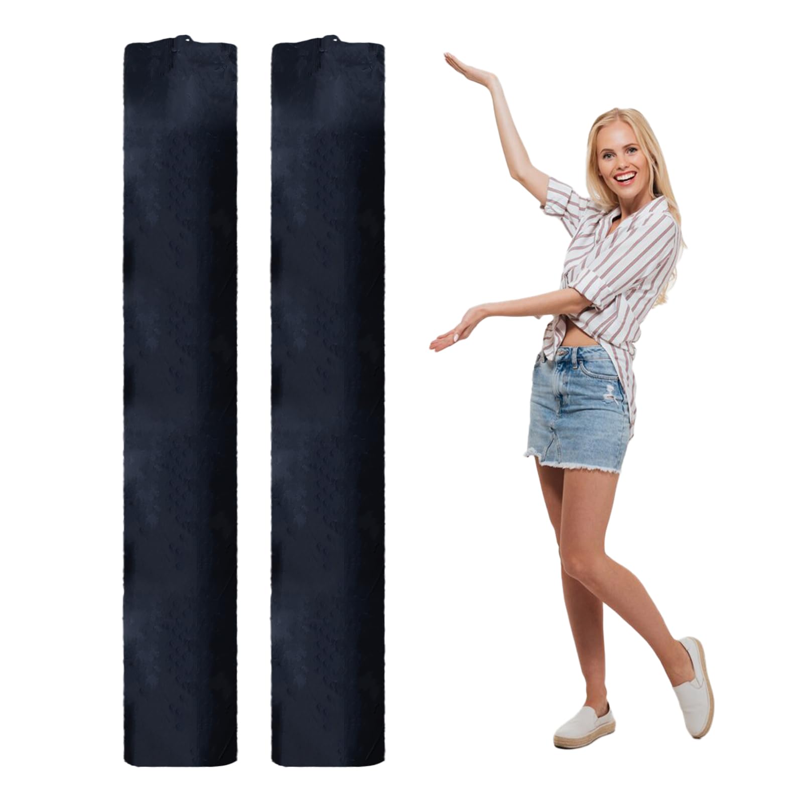 NICENEEDED 2 Pcs Large Rug Storage Bag, Protection for Rolled Rug 20 x 92 Inch, Oxford Cloth Drawstring Carpet Storage Pouch Rolled Rugs Moving Bag for Indoor Outdoor Carpet Storage Packing(Black)