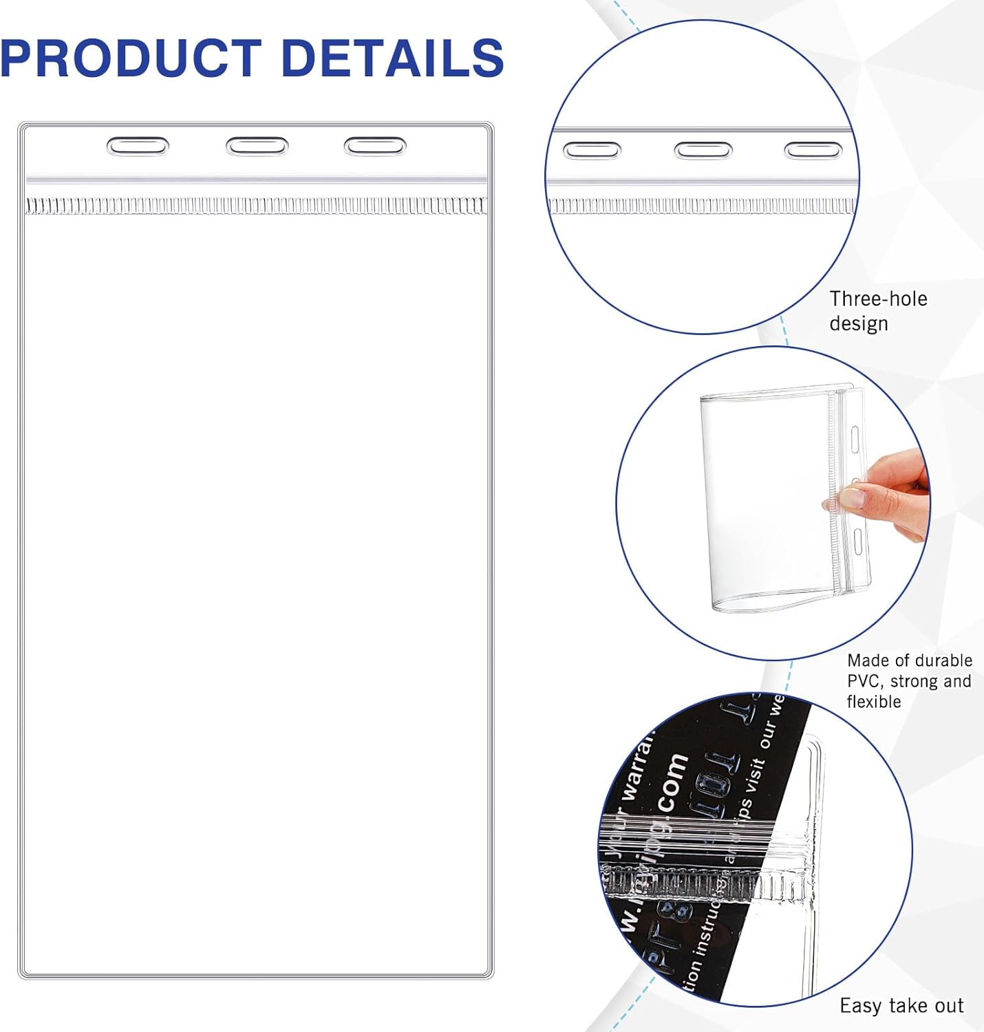 Patelai 120 Pcs Extra Large 4 x 8 Inch ID Badge Holders with Lanyard Bulk Clear Ticket Event Credential Badge Holders Waterproof ID Protector Sleeves for School Office Sporting Events Concert