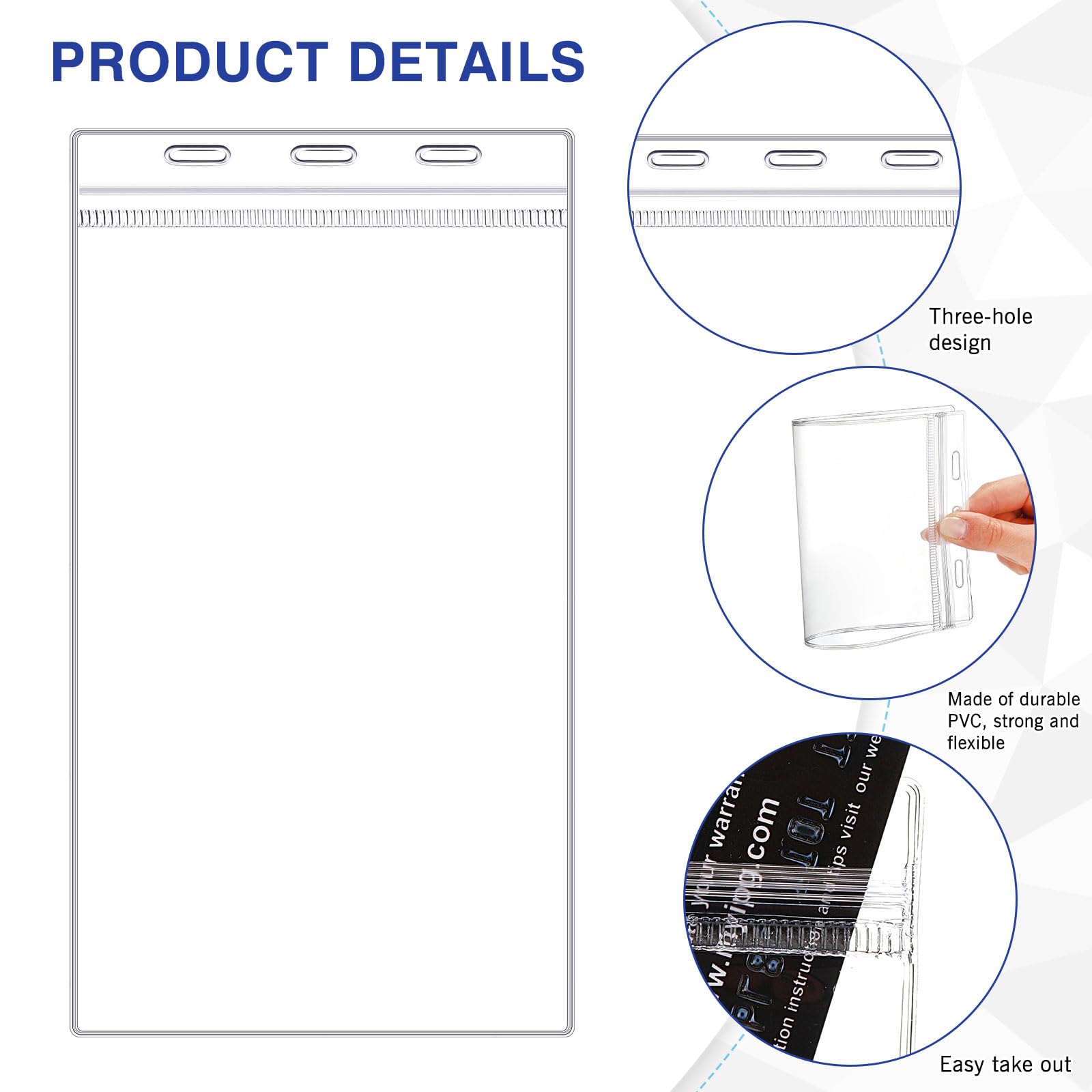 Aazon.co : Patelai 100 Pack Extra Large 4 X 8 Inch Badge Holders With