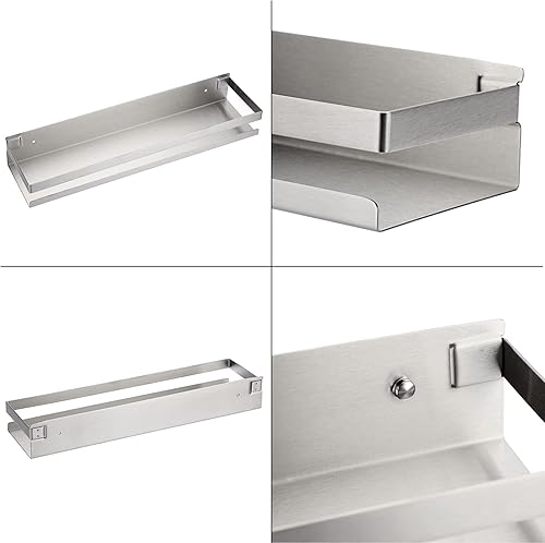 Miniatura 4 de OwnMy 2 estantes de ducha de 16 pulgadas para baño, estantes de ducha de acero inoxidable, estantes organizadores de cocina de metal, estantes