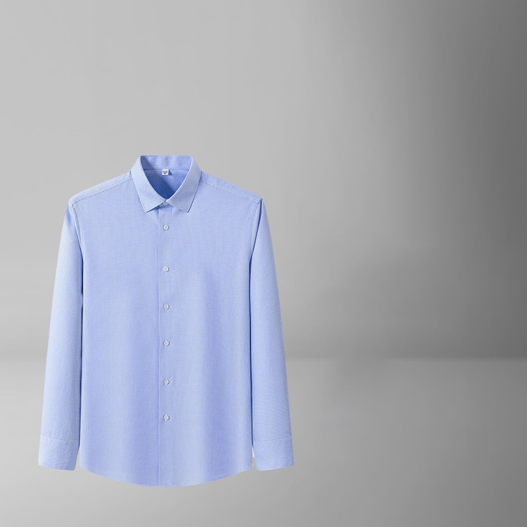 Camisa de algodón para hombre de color sólido, corte ajustado, cuello cuadrado, resistente a las arrugas, ligera, con botones