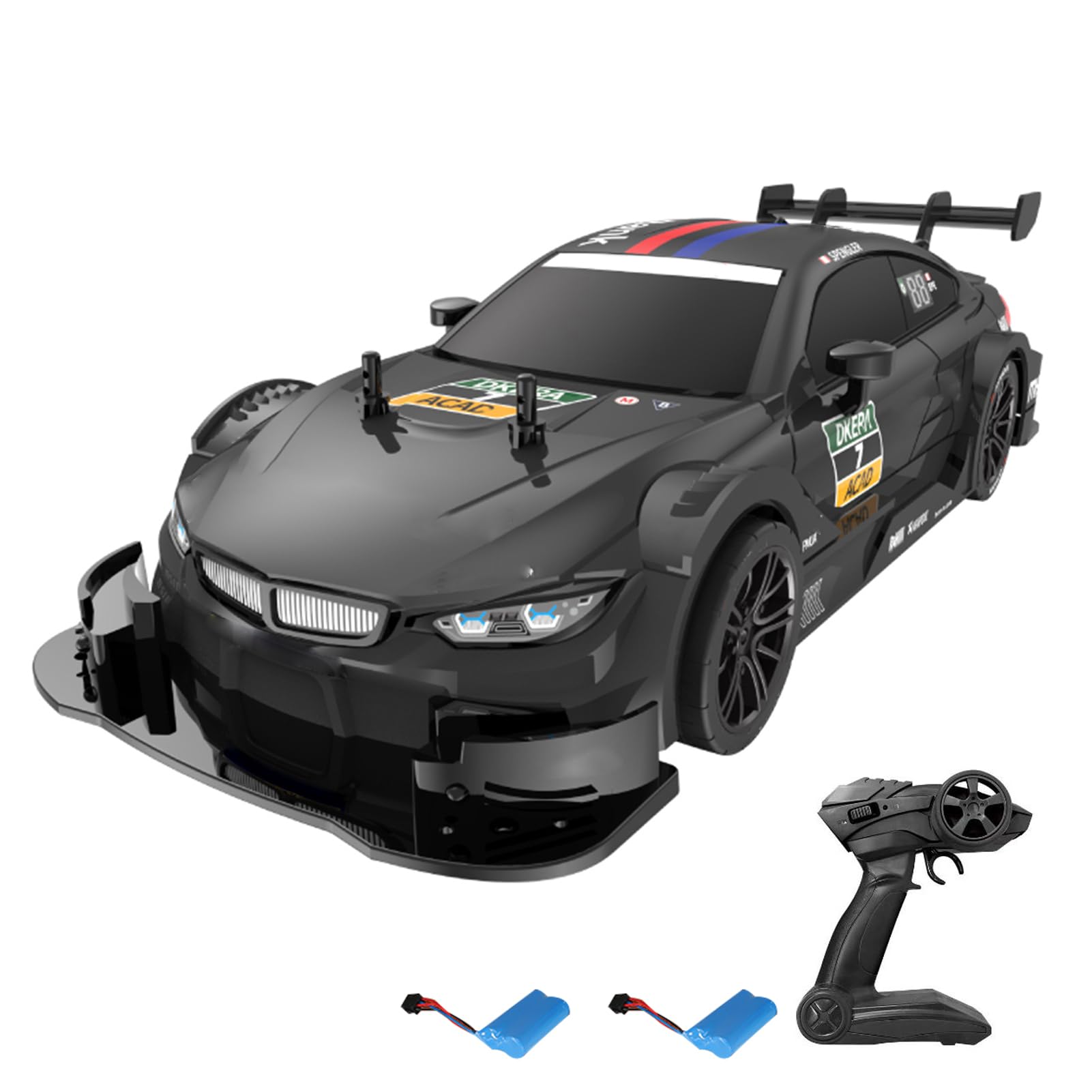 Dodoore 40KM/H RC Drift Car, 1:16 Scale Infinitely Variable Racing Cars, 30mins Fun Time, 2.4GHz 4WD Fast RC Car with Light & Drifting Racing Tires Gifts for Teens Adults
