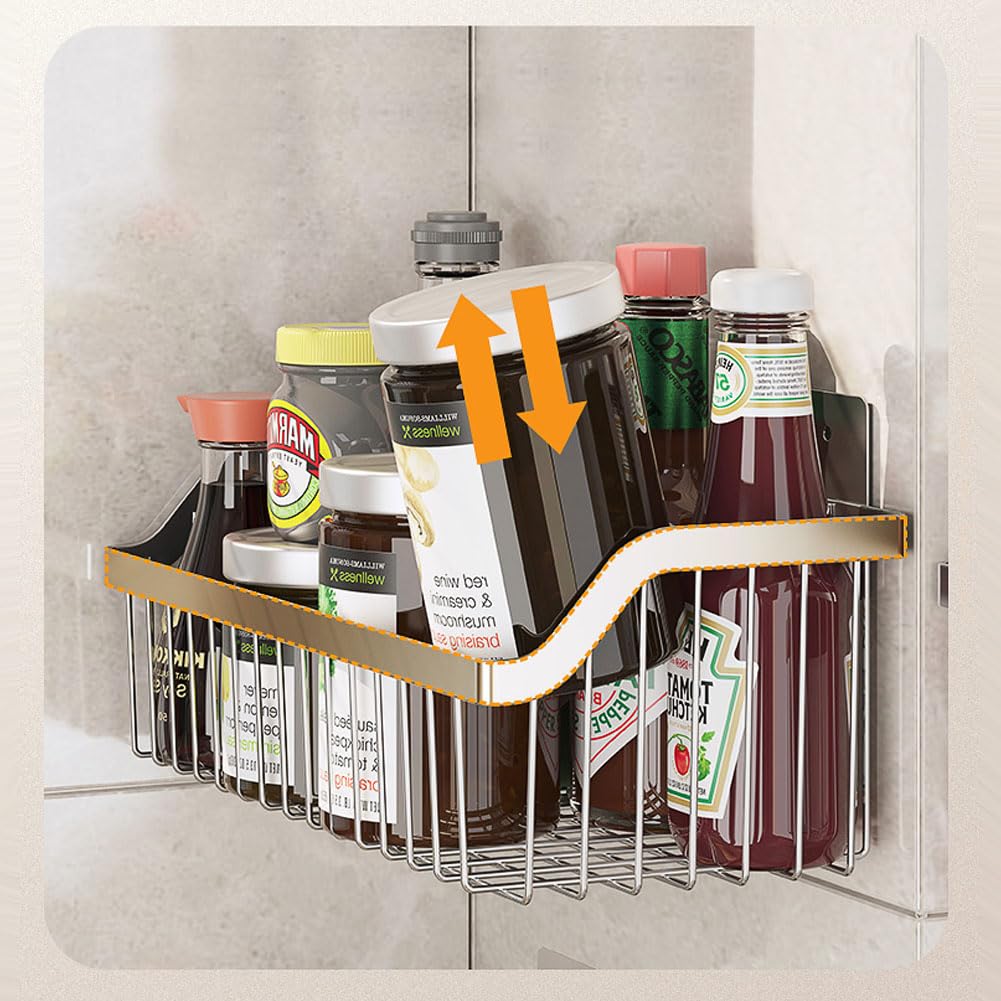 Hängekorb aus Metalldraht, SUS304 Edelstahlkorb, 4 Stück, Hängekorb, Wandregale, Organisierungskörbe für Zuhause, Küche, Bad, Speisekammer, Wäsche-Organizer