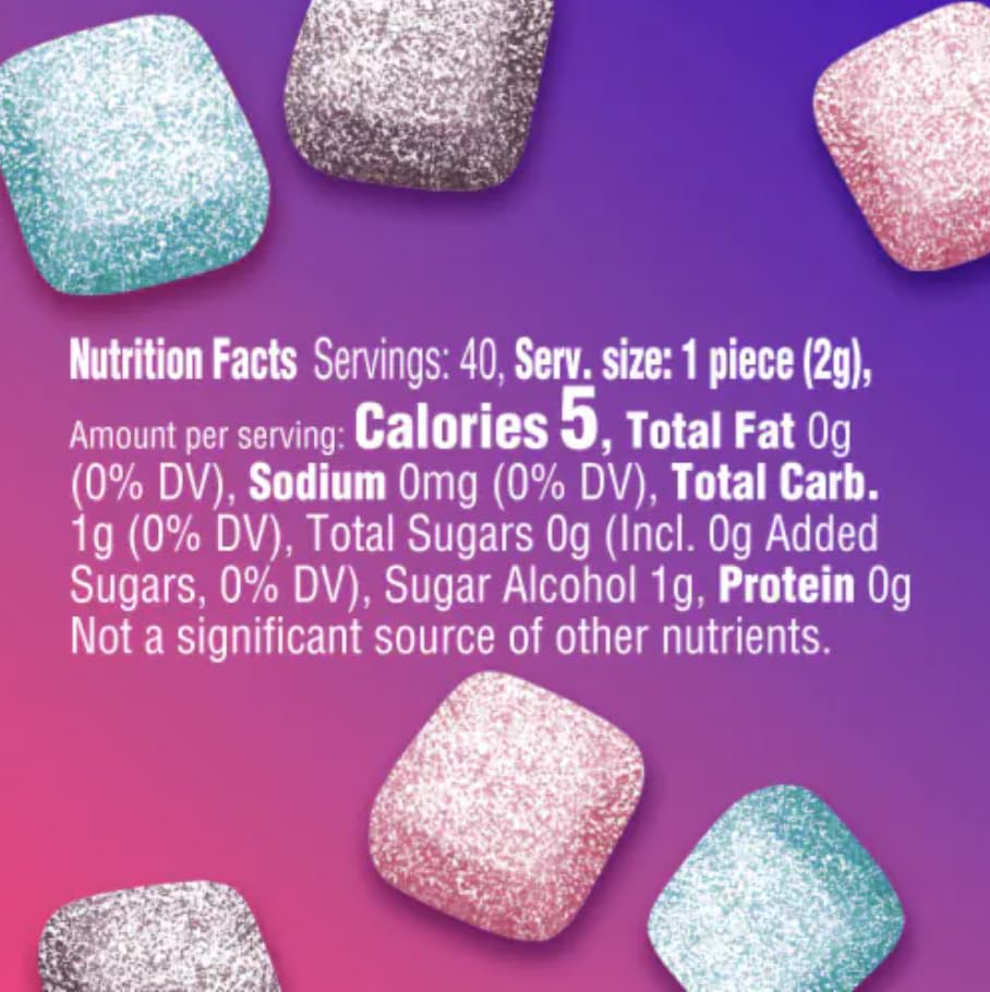 Miniatura 7 de Trident Vibes Sour Patch Kids Blue Redberry - Botella de goma de mascar sin azúcar, paquete de 2 unidades (80 unidades en total)